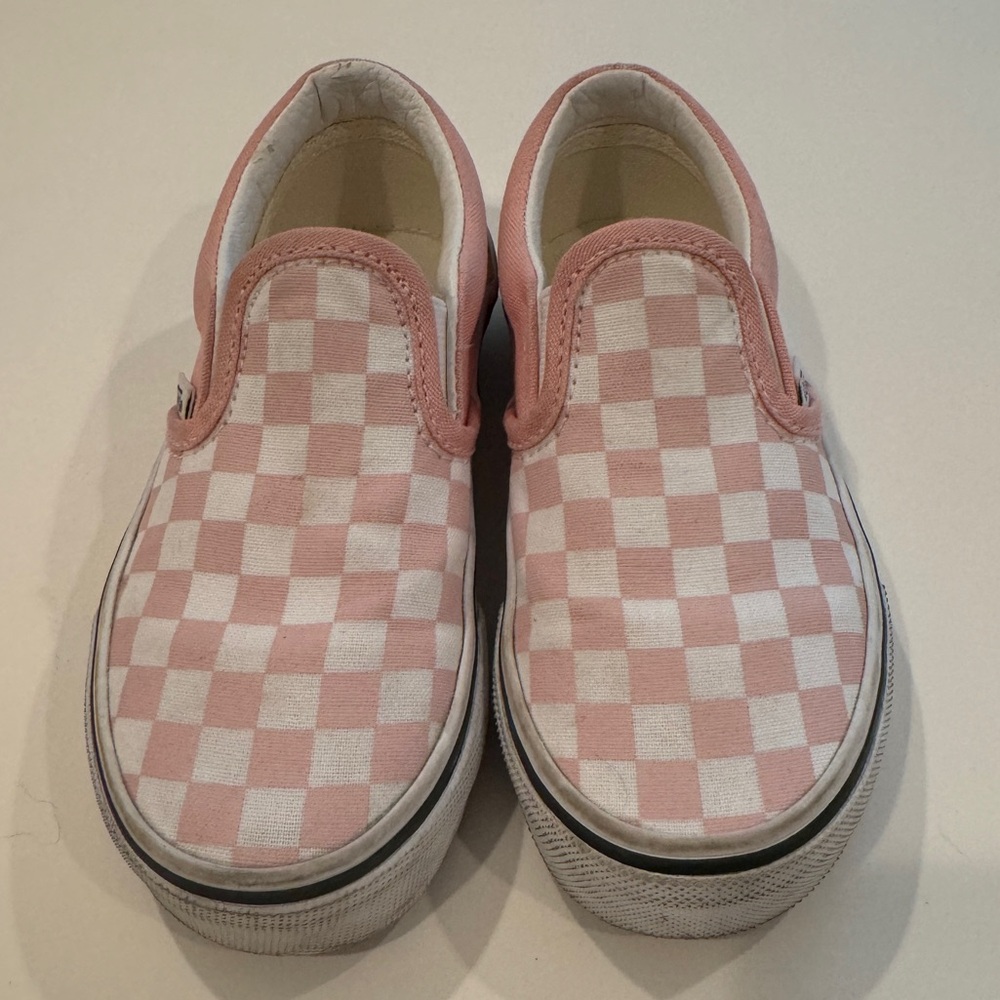 Pink Checkered Vans - Slip-ons Size 11.5 Girls